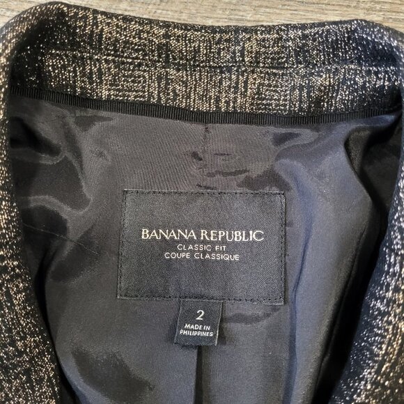 BANANA REPUBLIC | Classic-Fit Metallic Plaid Blazer | Sz. 2 - Picture 3 of 7